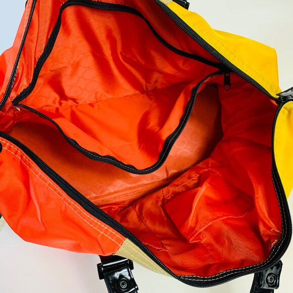 JM New York Colorblock Tote Bag 80s Style Weekender Travel Overnight VTG Fashion - Picture 7 of 15